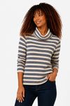 Blusa listra dupla maxi gola MARINHO